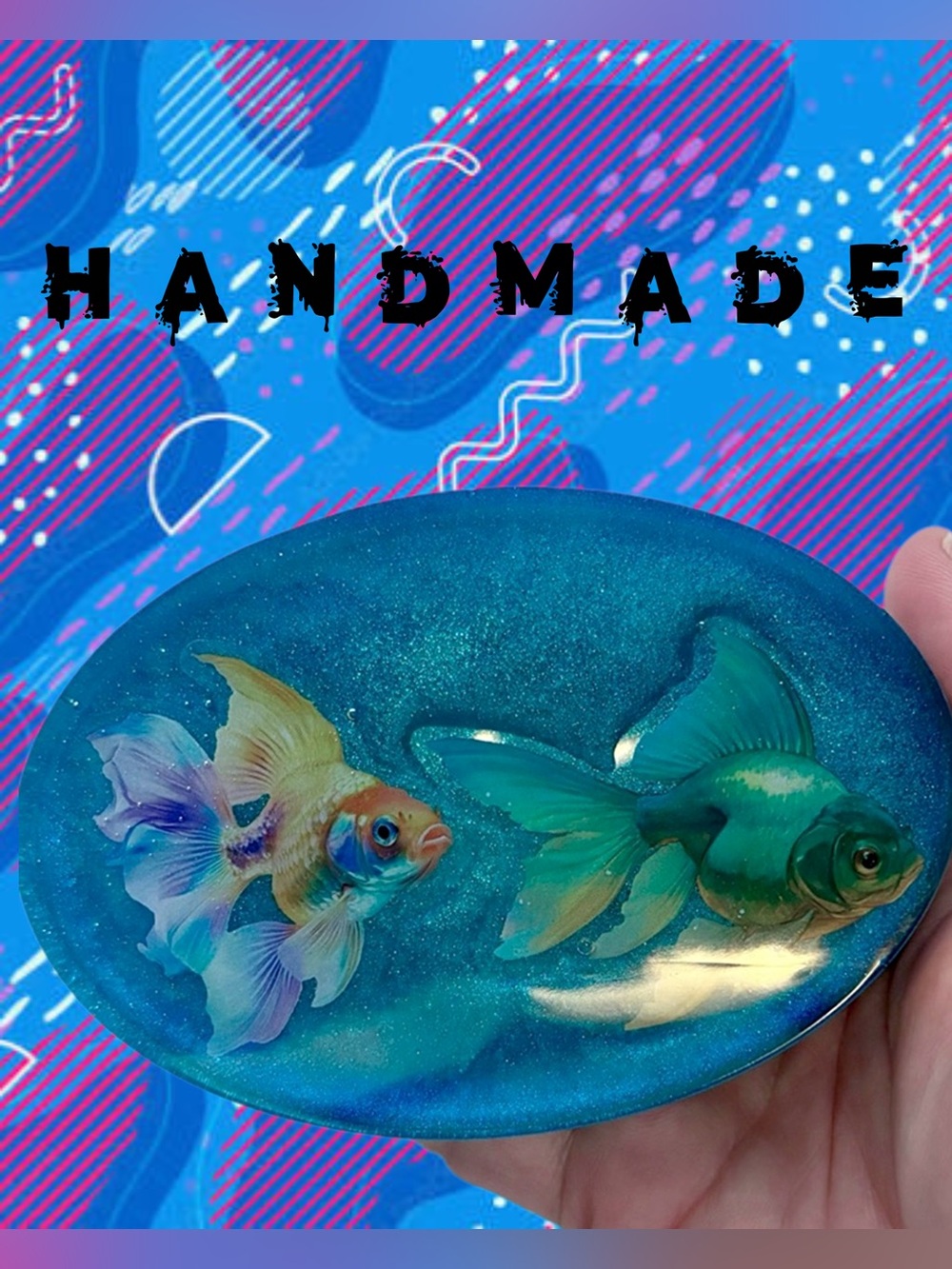 Handmade Resin Glitter Fish Soapdish Soap Holder Dish